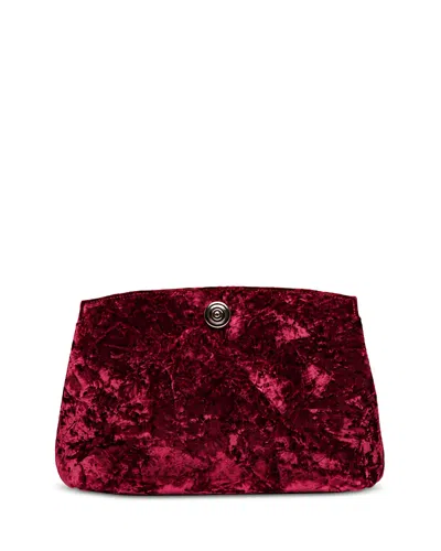Liffner Velvet Convertible Pushlock Pouch - Exclusive In Burgundy