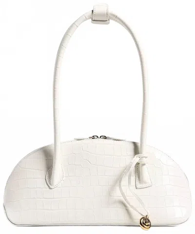 Liffner Women's Ew Dome Croc Embossed Bag In White