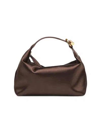 Liffner Women's Micro Pillow Satin Top Handle Bag In Brown