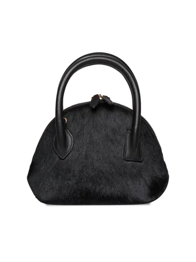 Liffner Women's Mini Calf Hair Bowler In Black