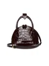 Liffner Dome Croc-embossing Mini Bag In Brown