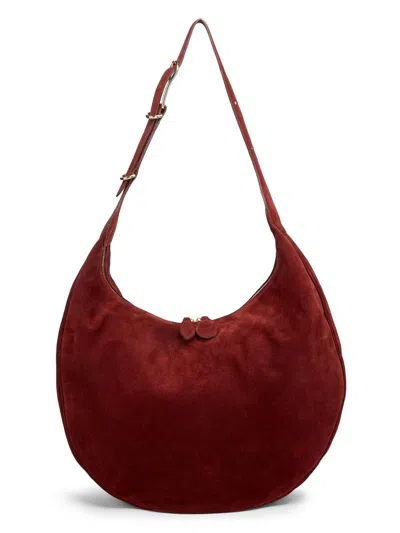 Liffner Women's Moon Suede Hobo Bag In Burgundy