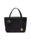 Liffner Sprout Micro Embellished Leather-trimmed Suede Tote In Black