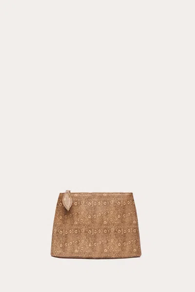 Liffner Zip Clutch Beige Lizard