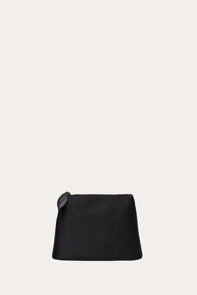 Liffner Zip Clutch Black Satin