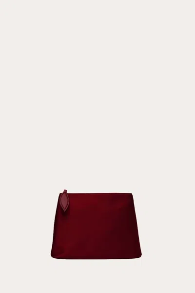 Liffner Zip Clutch Burgundy Satin In Red