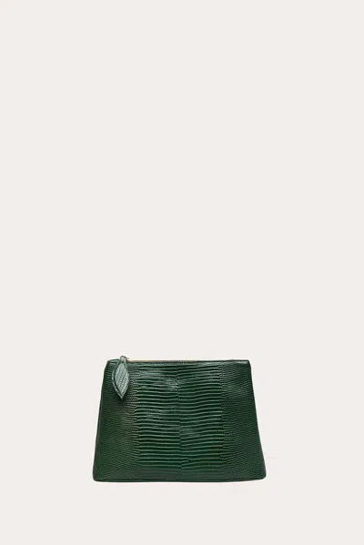 Liffner Zip Clutch Emerald Lizard In Green