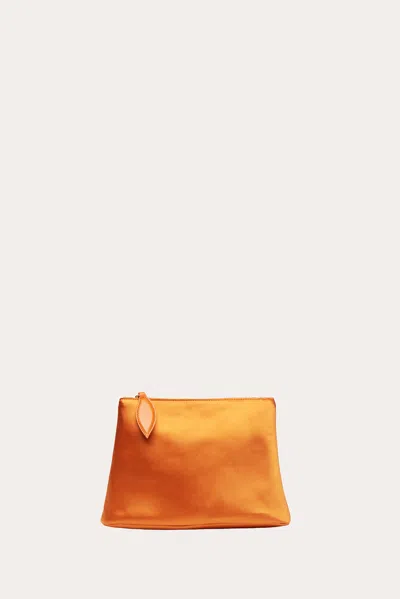 Liffner Zip Clutch Mandarin Satin In Orange