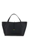 Liffner 'zip Penne' Black Tote Bag With Two Top Handles And Logo Plaque On The Front