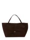 Liffner 'zip Penne' Brown Tote Bag With Two Top Handles And Logo Plaque On The Front