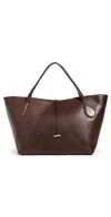 Liffner Zip Penne Tote Dark Brown In Brown