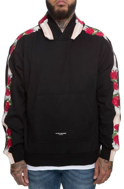 Lifted Anchors Floral Hoodie In Black