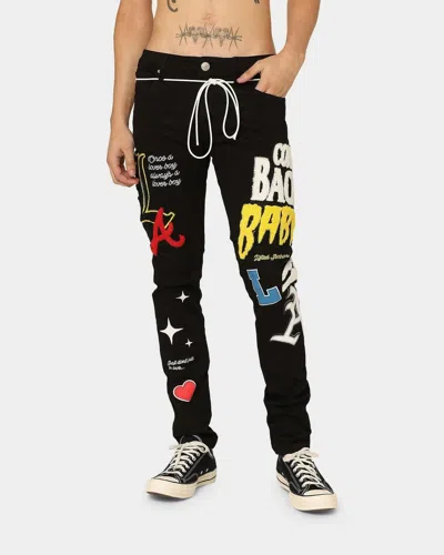 Lifted Anchors Men's Boulevard Puff Print Denim Pant In Black Wash