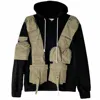 Lifted Anchors Men's Military Combo Hoodie In Black/olive In Black