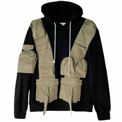Lifted Anchors Men's Military Combo Hoodie In Black/olive