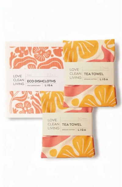 Liga Tea Towels In Pink