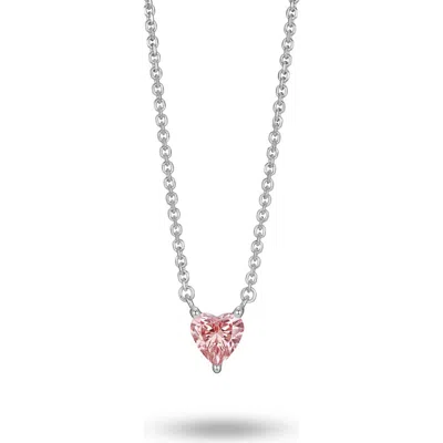 Lightbox 0.25-carat Lab Grown Diamond Heart Pendant Necklace In Pink/14w