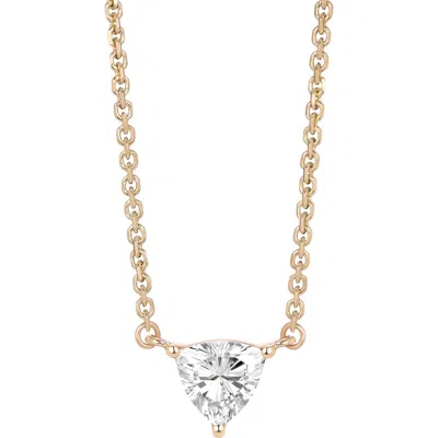 Lightbox 0.375-carat Lab Grown Trillion Diamond Necklace In White/14 Yellow Gold