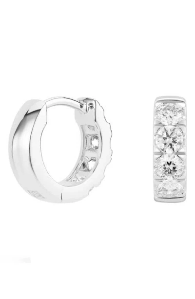 Lightbox 0.8-carat The Small Pavé Lab Grown Huggie Hoop Earrings In White Gold