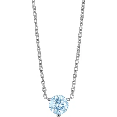 Lightbox 1-carat Lab Grown Diamond Necklace In Blue/14k White Gold