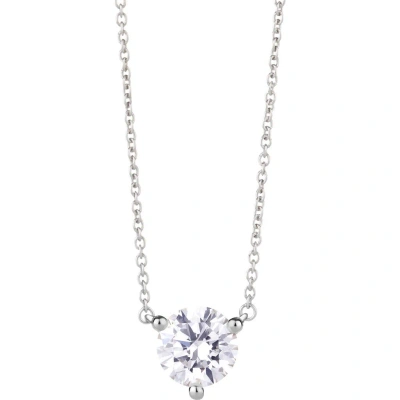 Lightbox 1-carat Lab Grown Diamond Necklace In White/14k White Gold