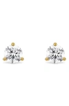 Lightbox 1-carat Round Lab Grown Diamond Stud Earrings In White/14k Yellow Gold