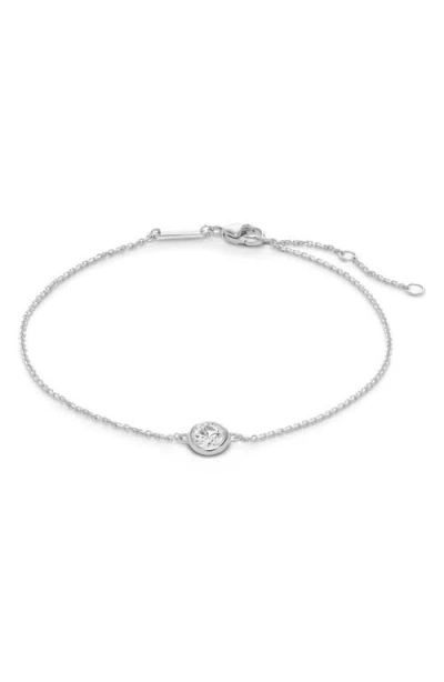 Lightbox 14k Gold Lab Grown Diamond Bezel Station Bracelet In White/14w