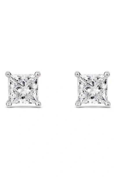 Lightbox 2-carat Princess Cut Lab Grown Diamond Stud Earrings In White/14k White Gold