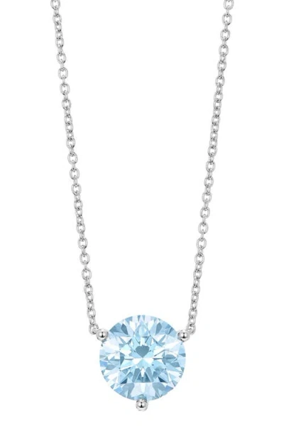 Lightbox 2-carat Solitaire Lab Grown Diamond Pendant Necklace In Blue