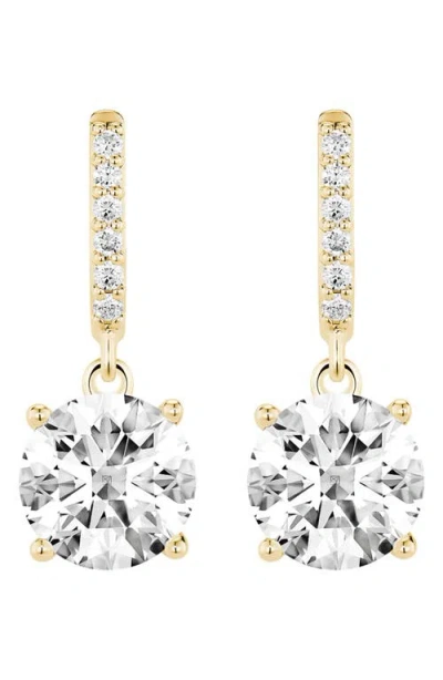 Lightbox 2-carat The Round Brilliant Solitaire Lab Grown Diamond Drop Earrings In Gold