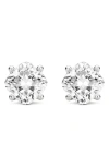 Lightbox 4-carat Cushion Cut Lab Grown Diamond Stud Earrings In White Gold