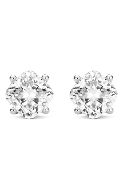 Lightbox 4-carat Cushion Cut Lab Grown Diamond Stud Earrings In Metallic