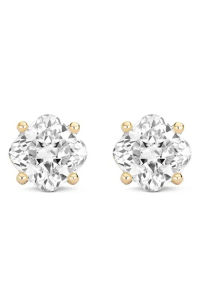 Lightbox 4-carat Cushion Cut Lab Grown Diamond Stud Earrings In Gold