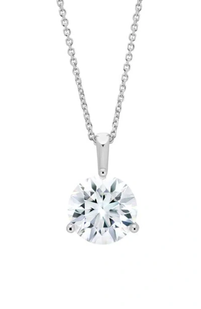 Lightbox Lab-grown Diamond Solitaire Pendant Necklace In Silver
