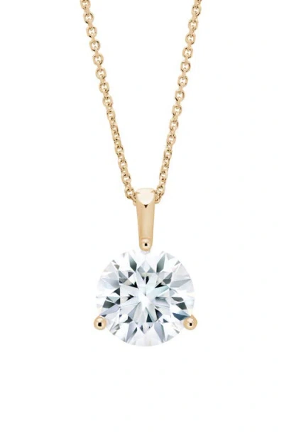 Lightbox Lab-grown Diamond Solitaire Pendant Necklace In Yellow Gold
