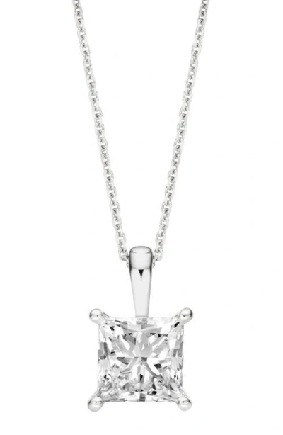 Lightbox Lab-grown Princess Cut Diamond Pendant Necklace In White