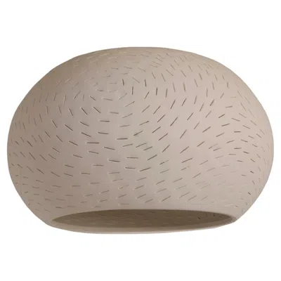 Pre-owned Lightexture Claylight 12" Flush Mount- Lines: Handmade, Sculptural Ceiling Light In Brown