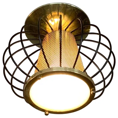 Pre-owned Lightolier A Petite  Pendant Chandelier In Brown