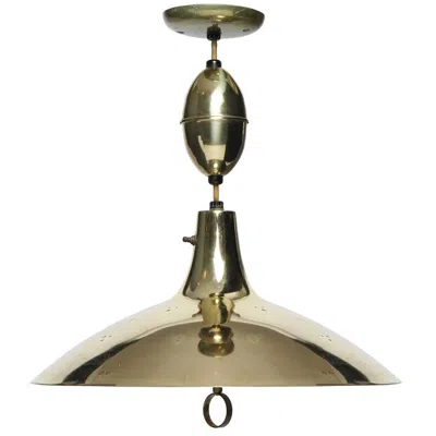 Pre-owned Lightolier Adjustable Brass Pendant For  In Brown