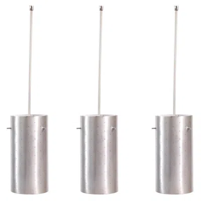 Pre-owned Lightolier Aluminum Pendant Lights, 1950's In Transparent