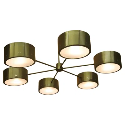 Pre-owned Lightolier Brass Chandelier In The Manner Of  In Brown