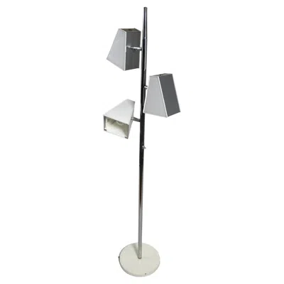 Pre-owned Lightolier Chrome And Lucite Three Light Pole Lamp Att. To Thurston In Transparent