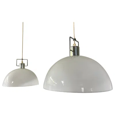 Pre-owned Lightolier Dome Pendants. In Transparent