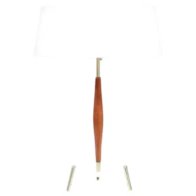 Pre-owned Lightolier Expertly Restored - Gerald Thurston Sculpted Tripod Table Lamp For  In Brown