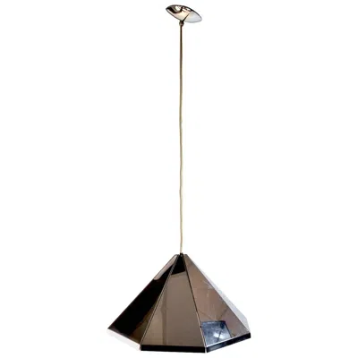 Pre-owned Lightolier Faceted Chrome  Chandelier In Black