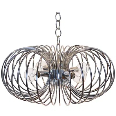 Pre-owned Lightolier Gaetano Sciolari "cage" Pendant Lamp By  In Transparent