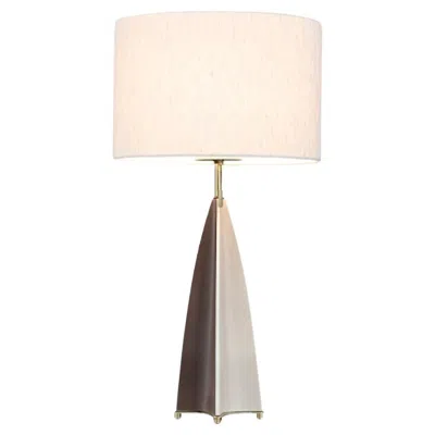 Pre-owned Lightolier Gerald Thurston "fin" Porcelain Table Lamp By  In Sand
