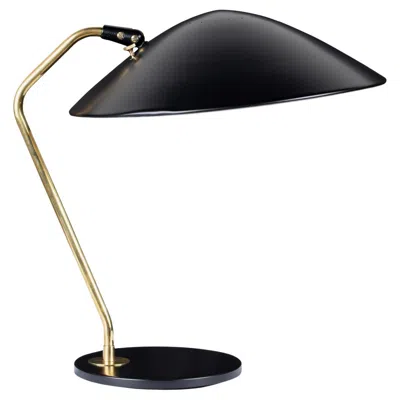 Pre-owned Lightolier Gerald Thurston For  Accent Table Lamp In Gloss Black & Polished Brass