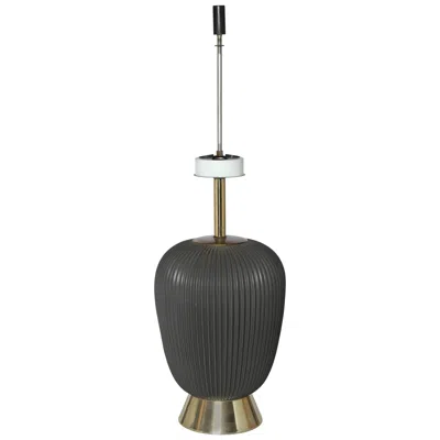 Pre-owned Lightolier Gerald Thurston For  "studio Porcelains" Dark Gray Table Lamp, 1950's