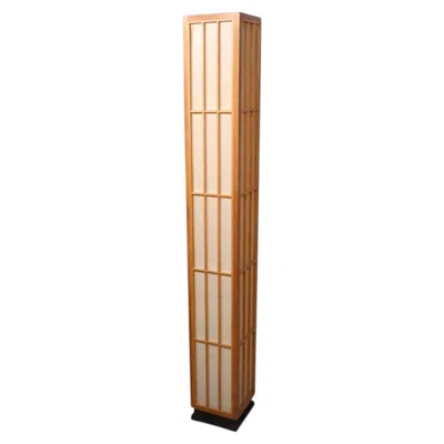 Pre-owned Lightolier Japanese Shoj Style Floor Lamp By  Circa 1970's In Brown